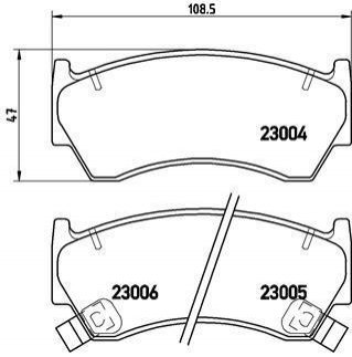 Гальмівні колодки, дискове гальмо (набір) BREMBO P56033