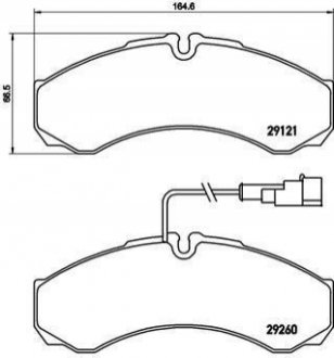 Гальмівні колодки, дискове гальмо (набір) BREMBO P56069