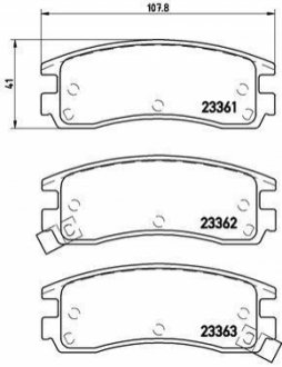 Гальмівні колодки, дискове гальмо (набір) BREMBO P59027