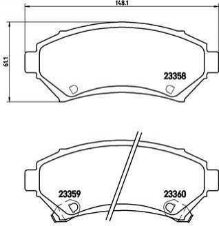 Гальмівні колодки, дискове гальмо (набір) BREMBO P59028