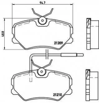 Гальмівні колодки, дискове гальмо (набір) BREMBO P61035