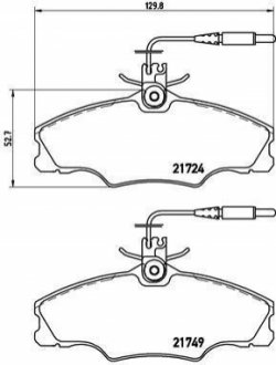 Гальмівні колодки, дискове гальмо (набір) BREMBO P61056