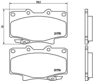 Гальмівні колодки, дискове гальмо (набір) BREMBO P83025