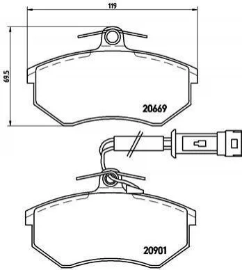 Гальмівні колодки, дискове гальмо (набір) BREMBO P85016 (фото 1)
