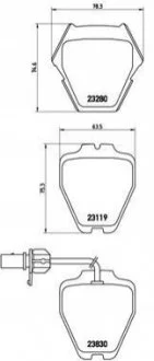 Гальмівні колодки, дискове гальмо (набір) BREMBO P85067