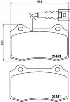 Гальмівні колодки, дискове гальмо (набір) BREMBO P85104