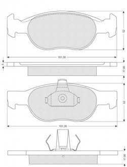 Гальмівні колодки, дискове гальмо (набір) STARLINE BDS823P