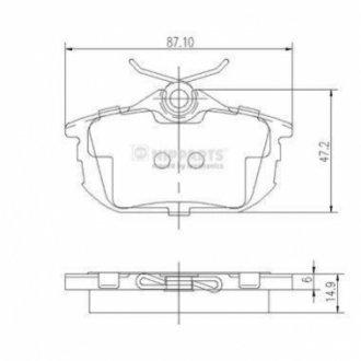 Гальмівні колодки, дискове гальмо (набір) NIPPARTS J3615012