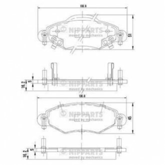 Гальмівні колодки, дискове гальмо (набір) NIPPARTS J3602113