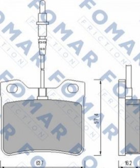 Гальмівні колодки, дискове гальмо (набір) FOMAR FO454881