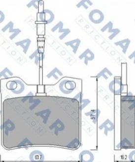Гальмівні колодки, дискове гальмо (набір) FOMAR FO454881