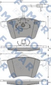 Гальмівні колодки, дискове гальмо (набір) FOMAR FO691281