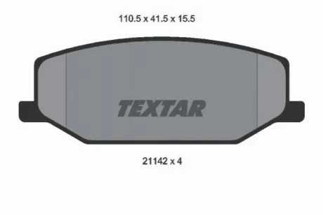 Гальмівні колодки, дискове гальмо (набір) TEXTAR 2114202
