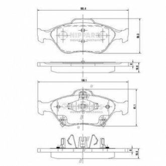 Гальмівні колодки, дискове гальмо (набір) NIPPARTS N3602130