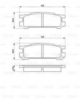 Гальмівні колодки, дискове гальмо (набір) BOSCH 0986461143