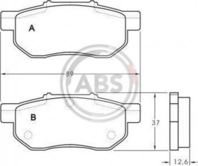 Гальмівні колодки, дискове гальмо (набір) A.B.S. 36870