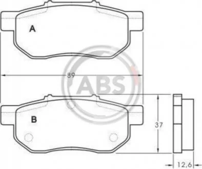 Гальмівні колодки, дискове гальмо (набір) A.B.S. 36870