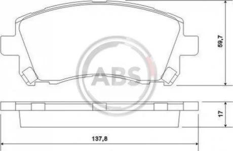 Гальмівні колодки, дискове гальмо (набір) A.B.S. 36972