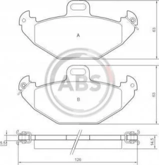 Гальмівні колодки, дискове гальмо (набір) A.B.S. 37051
