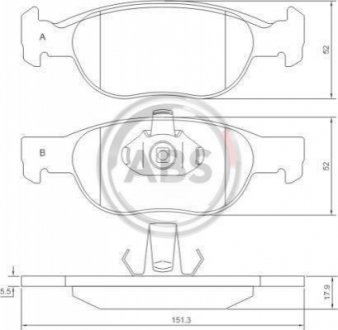 Гальмівні колодки, дискове гальмо (набір) A.B.S. 37132