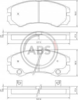 Гальмівні колодки, дискове гальмо (набір) A.B.S. 37257