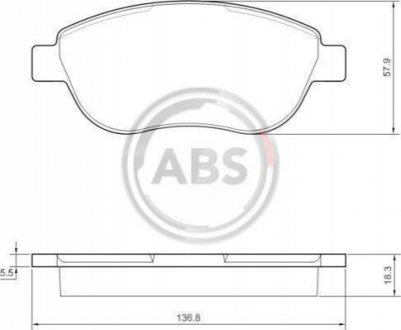 Гальмівні колодки, дискове гальмо (набір) A.B.S. 37418