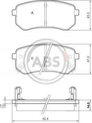 Колодка торм. HYUNDAI/KIA i10/PICANTO задн. (пр-во ABS) A.B.S. 37515 (фото 1)