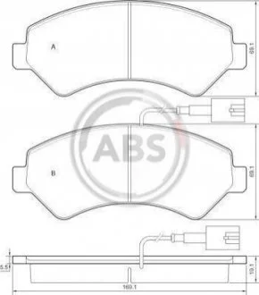 Колодка торм. диск. CITROEN/PEUGEOT JUMPER/BOXER передн. (пр-во ABS) A.B.S. 37576