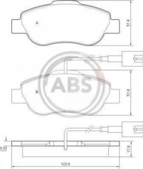 Гальмівні колодки, дискове гальмо (набір) A.B.S. 37594