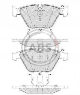 Гальмівні колодки, дискове гальмо (набір) A.B.S. 37667
