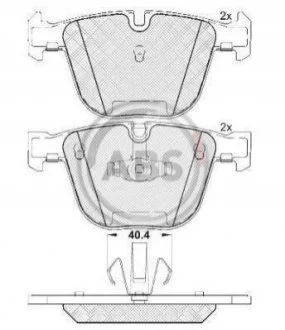 Гальмівні колодки, дискове гальмо (набір) A.B.S. 37704