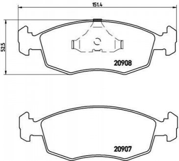 Гальмівні колодки, дискове гальмо (набір) BREMBO P24019