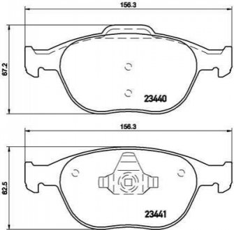 Гальмівні колодки, дискове гальмо (набір) BREMBO P24071 (фото 1)