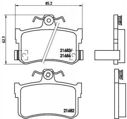 Гальмівні колодки, дискове гальмо (набір) BREMBO P28027 (фото 1)