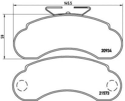 Гальмівні колодки, дискове гальмо (набір) BREMBO P50021