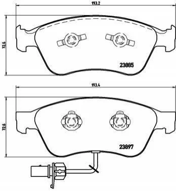 Гальмівні колодки, дискове гальмо (набір) BREMBO P85087 (фото 1)