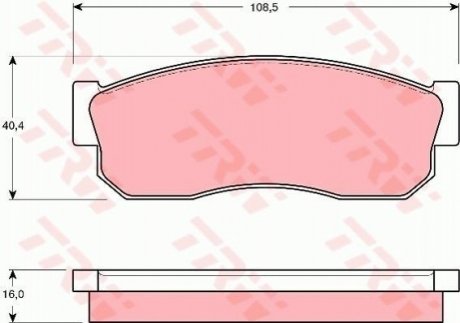 Гальмівні колодки, дискове гальмо (набір) TRW GDB288