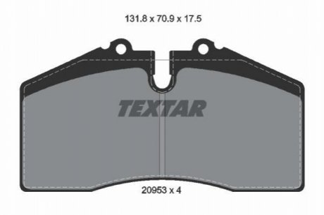 Гальмівні колодки, дискове гальмо (набір) TEXTAR 2095302