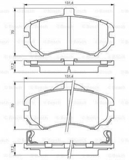 Гальмівні колодки, дискове гальмо (набір) BOSCH 0986494426