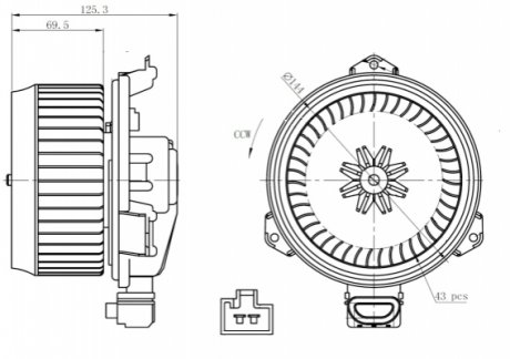 WENTYLATOR CHЭODNICY TOYOTA YARIS 1.3 11- NRF 34268