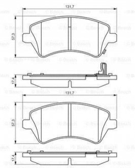 Гальмівні колодки, дискове гальмо (набір) BOSCH 0986495243