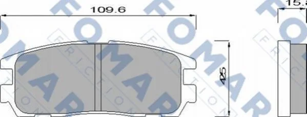 Гальмівні колодки, дискове гальмо (набір) FOMAR FO621481 (фото 1)