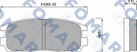 Гальмівні колодки, дискове гальмо (набір) FOMAR FO621481