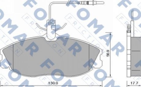 Гальмівні колодки, дискове гальмо (набір) FOMAR FO637581