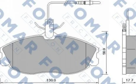 Гальмівні колодки, дискове гальмо (набір) FOMAR FO637581