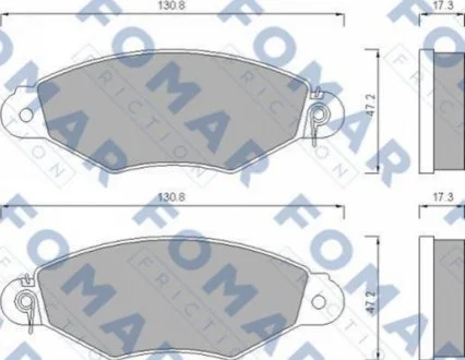 Гальмівні колодки, дискове гальмо (набір) FOMAR FO673281