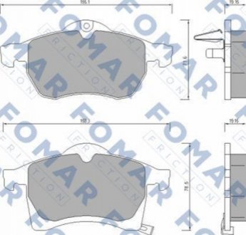 Гальмівні колодки, дискове гальмо (набір) FOMAR FO666681