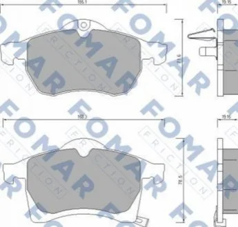 Гальмівні колодки, дискове гальмо (набір) FOMAR FO666681