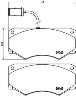 Гальмівні колодки, дискове гальмо (набір) BREMBO PA6005