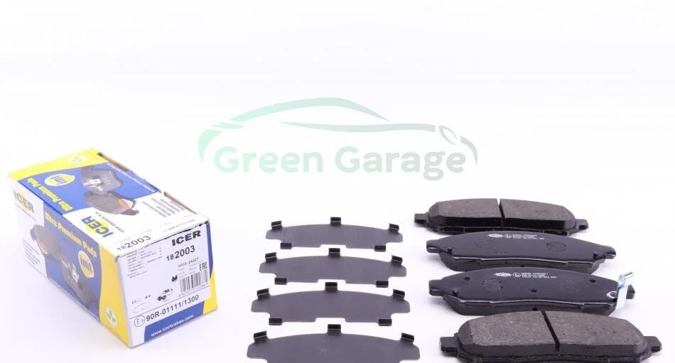 Гальмівні колодки, дискове гальмо (набір) ICER 182003 (фото 1)